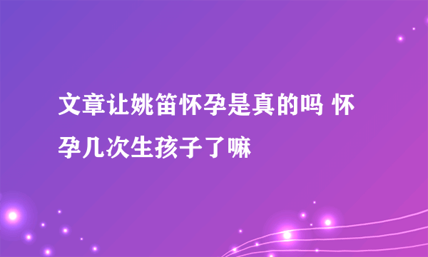 文章让姚笛怀孕是真的吗 怀孕几次生孩子了嘛