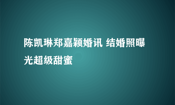 陈凯琳郑嘉颖婚讯 结婚照曝光超级甜蜜