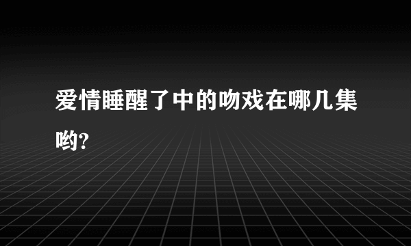 爱情睡醒了中的吻戏在哪几集哟?