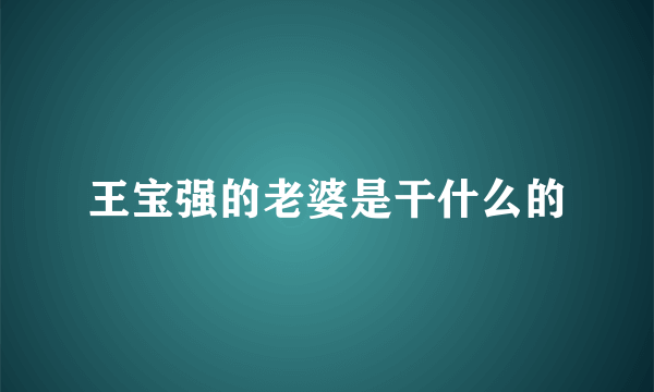 王宝强的老婆是干什么的