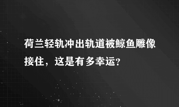 荷兰轻轨冲出轨道被鲸鱼雕像接住，这是有多幸运？