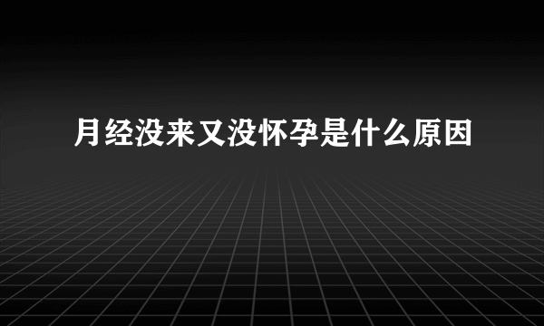 月经没来又没怀孕是什么原因