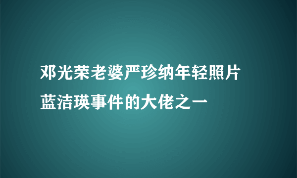 邓光荣老婆严珍纳年轻照片 蓝洁瑛事件的大佬之一