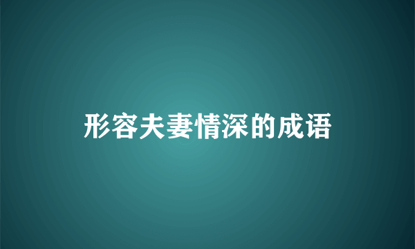 形容夫妻情深的成语