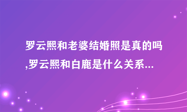 罗云熙和老婆结婚照是真的吗,罗云熙和白鹿是什么关系