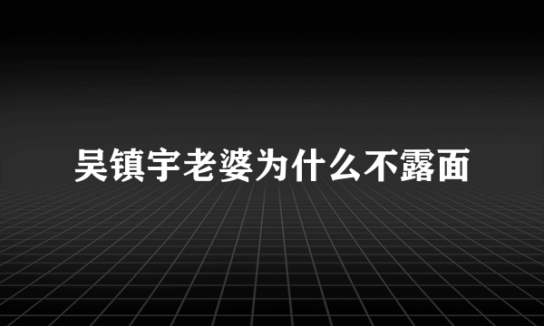 吴镇宇老婆为什么不露面