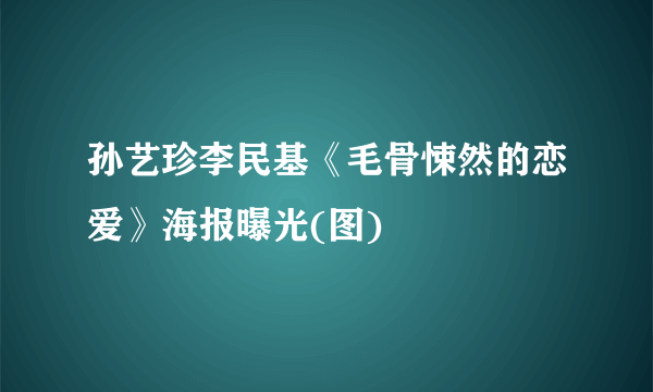 孙艺珍李民基《毛骨悚然的恋爱》海报曝光(图)