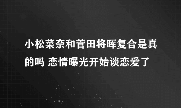 小松菜奈和菅田将晖复合是真的吗 恋情曝光开始谈恋爱了