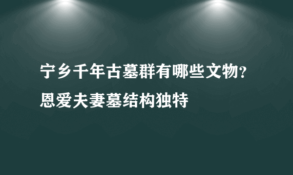 宁乡千年古墓群有哪些文物？恩爱夫妻墓结构独特