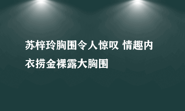 苏梓玲胸围令人惊叹 情趣内衣捞金裸露大胸围