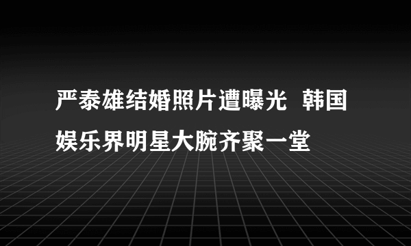 严泰雄结婚照片遭曝光  韩国娱乐界明星大腕齐聚一堂