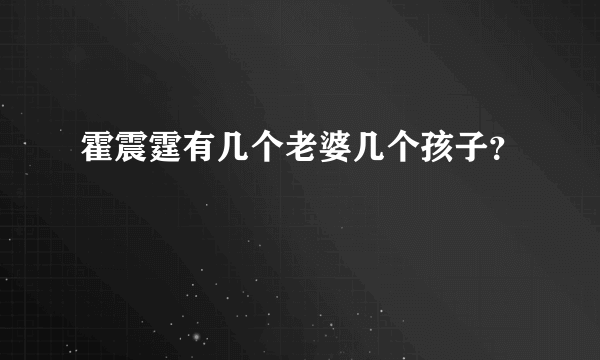 霍震霆有几个老婆几个孩子？