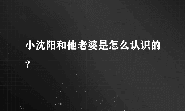 小沈阳和他老婆是怎么认识的？