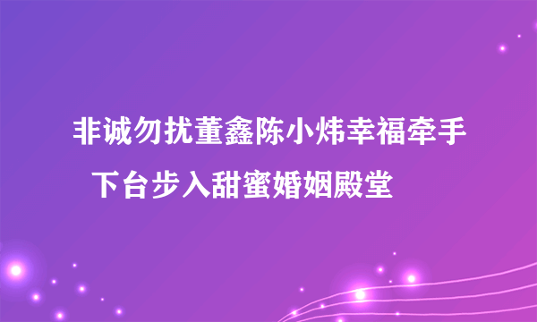 非诚勿扰董鑫陈小炜幸福牵手  下台步入甜蜜婚姻殿堂