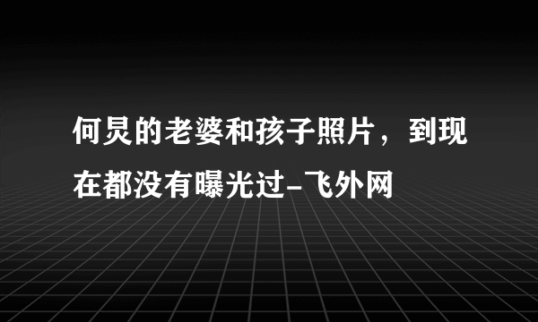 何炅的老婆和孩子照片，到现在都没有曝光过