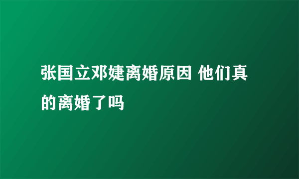 张国立邓婕离婚原因 他们真的离婚了吗