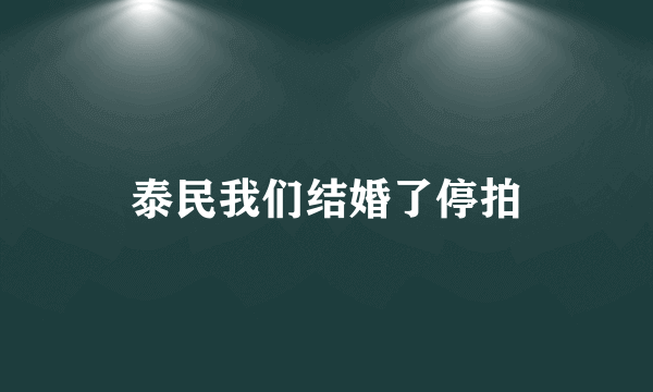 泰民我们结婚了停拍