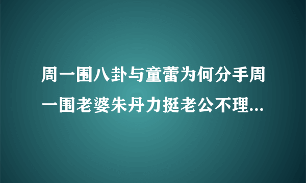 周一围八卦与童蕾为何分手周一围老婆朱丹力挺老公不理绯闻