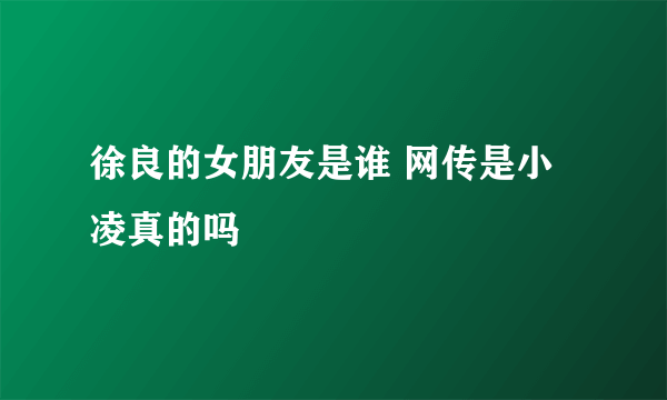 徐良的女朋友是谁 网传是小凌真的吗