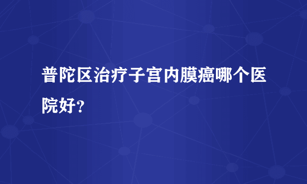 普陀区治疗子宫内膜癌哪个医院好？