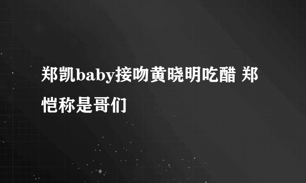 郑凯baby接吻黄晓明吃醋 郑恺称是哥们