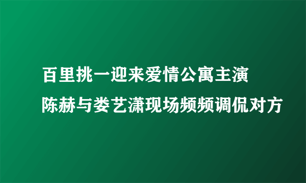 百里挑一迎来爱情公寓主演 陈赫与娄艺潇现场频频调侃对方