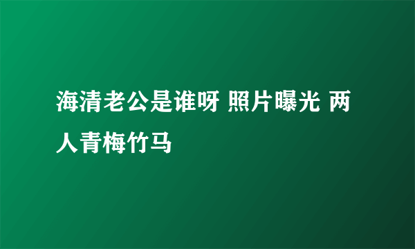 海清老公是谁呀 照片曝光 两人青梅竹马