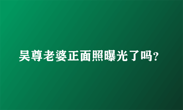 吴尊老婆正面照曝光了吗？