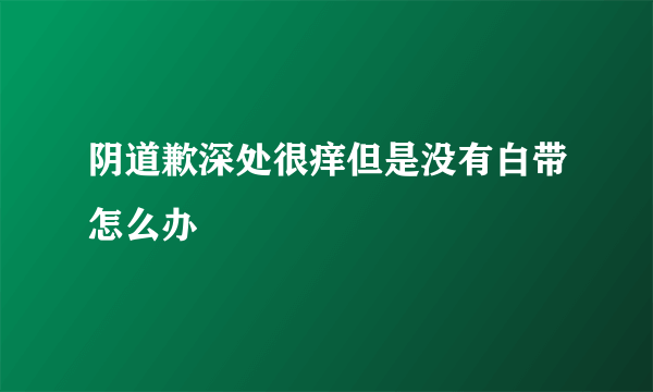 阴道歉深处很痒但是没有白带怎么办