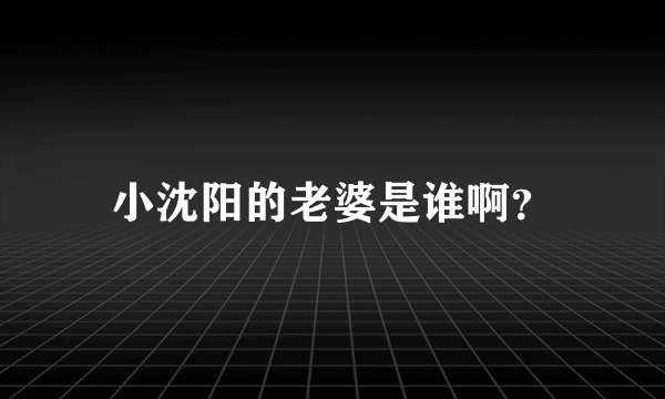 小沈阳的老婆是谁啊？