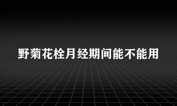 野菊花栓月经期间能不能用