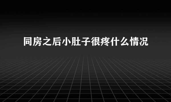 同房之后小肚子很疼什么情况