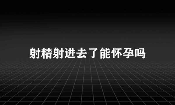 射精射进去了能怀孕吗