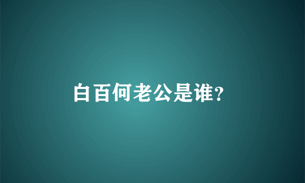 白百何老公是谁？