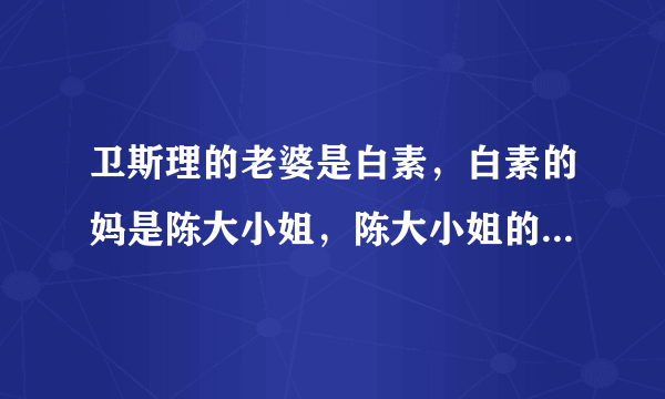 卫斯理的老婆是白素，白素的妈是陈大小姐，陈大小姐的父亲是谁了？要可查人物