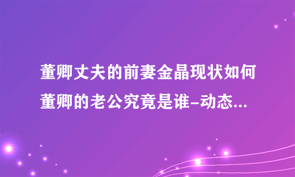 董卿丈夫的前妻金晶现状如何董卿的老公究竟是谁-动态-飞外网