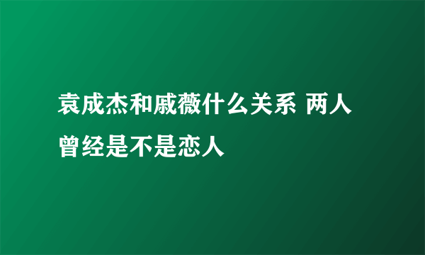 袁成杰和戚薇什么关系 两人曾经是不是恋人