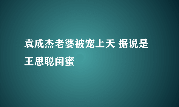 袁成杰老婆被宠上天 据说是王思聪闺蜜