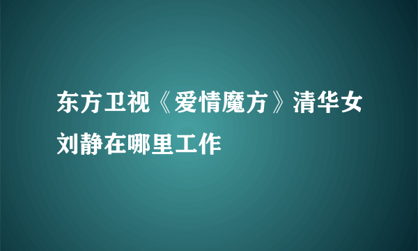 东方卫视《爱情魔方》清华女刘静在哪里工作