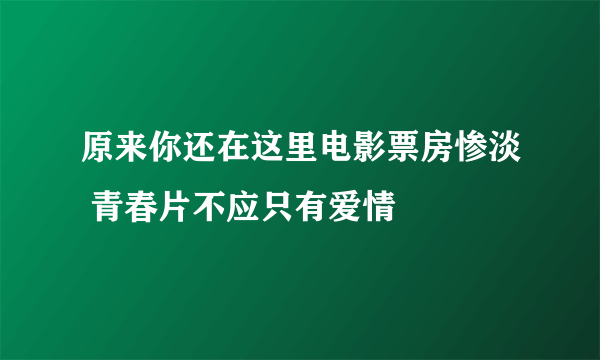 原来你还在这里电影票房惨淡 青春片不应只有爱情