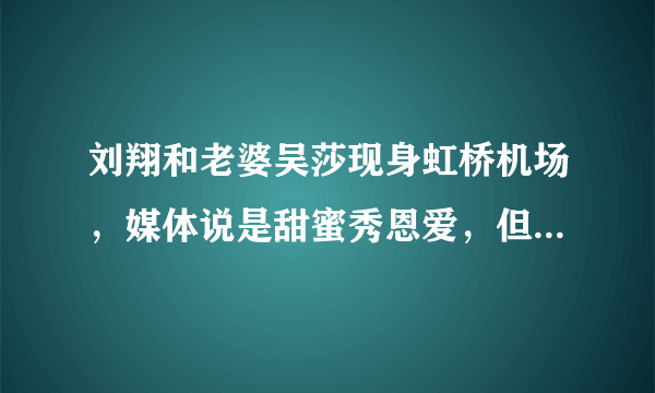 刘翔和老婆吴莎现身虹桥机场，媒体说是甜蜜秀恩爱，但为什么评论里一片骂声