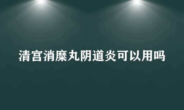 清宫消糜丸阴道炎可以用吗