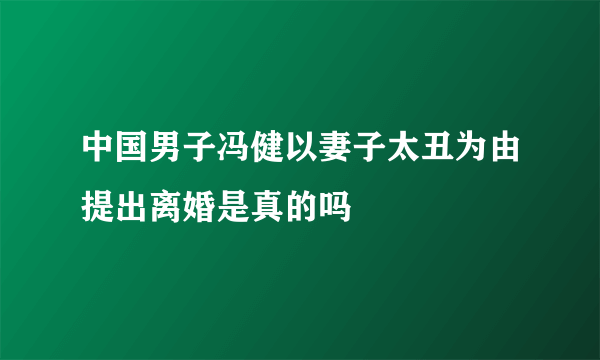 中国男子冯健以妻子太丑为由提出离婚是真的吗