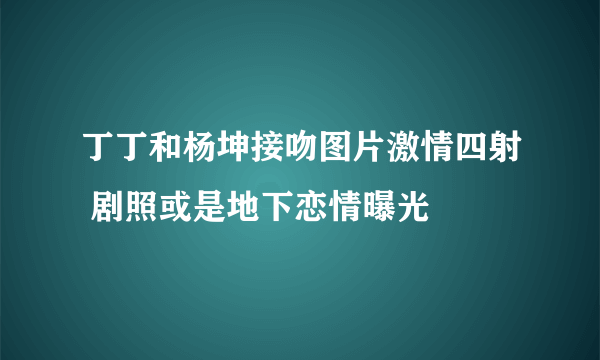 丁丁和杨坤接吻图片激情四射 剧照或是地下恋情曝光