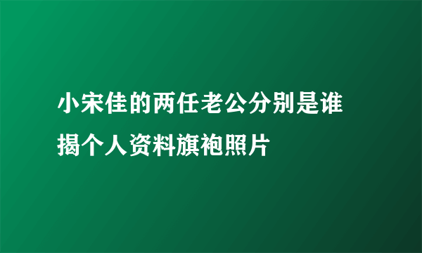 小宋佳的两任老公分别是谁 揭个人资料旗袍照片