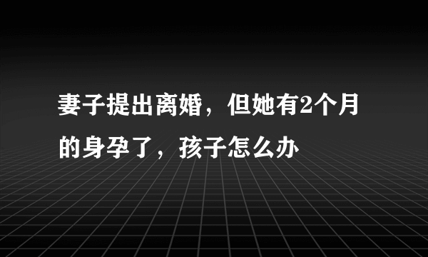 妻子提出离婚，但她有2个月的身孕了，孩子怎么办