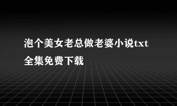 泡个美女老总做老婆小说txt全集免费下载