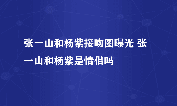 张一山和杨紫接吻图曝光 张一山和杨紫是情侣吗