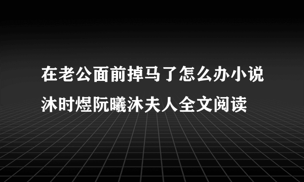 在老公面前掉马了怎么办小说沐时煜阮曦沐夫人全文阅读