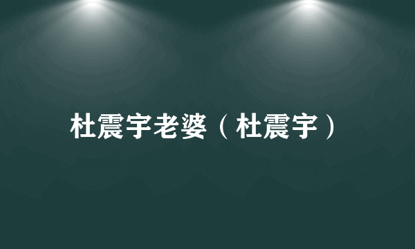 杜震宇老婆（杜震宇）